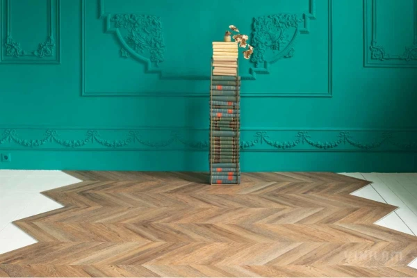 Кварцвиниловая плитка VINILAM PARQUET CHEVRON RI153610CL4 Шеврон Нормандия Glue